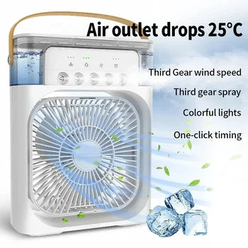 Portable 3 In 1 Fan AIr Conditioner Household Small Air Cooler LED Night Lights