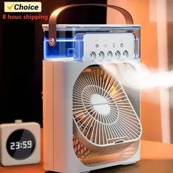 Portable 3 In 1 Fan AIr Conditioner Household Small Air Cooler LED Night Lights