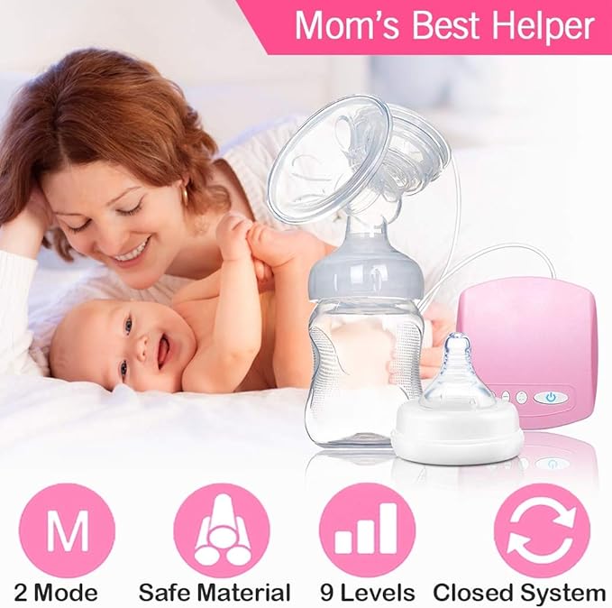 Portable Breast Feeding Pump Nursing Breast Massage With 2 Modes And 9 Suction Levels