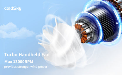 Cold Sky Portable Handheld Fan 6000mAh Battery Operated Cooling Fan 5 Speed Adjustable