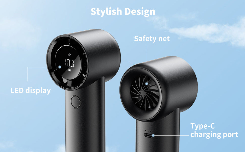 Cold Sky Portable Handheld Fan 6000mAh Battery Operated Cooling Fan 5 Speed Adjustable